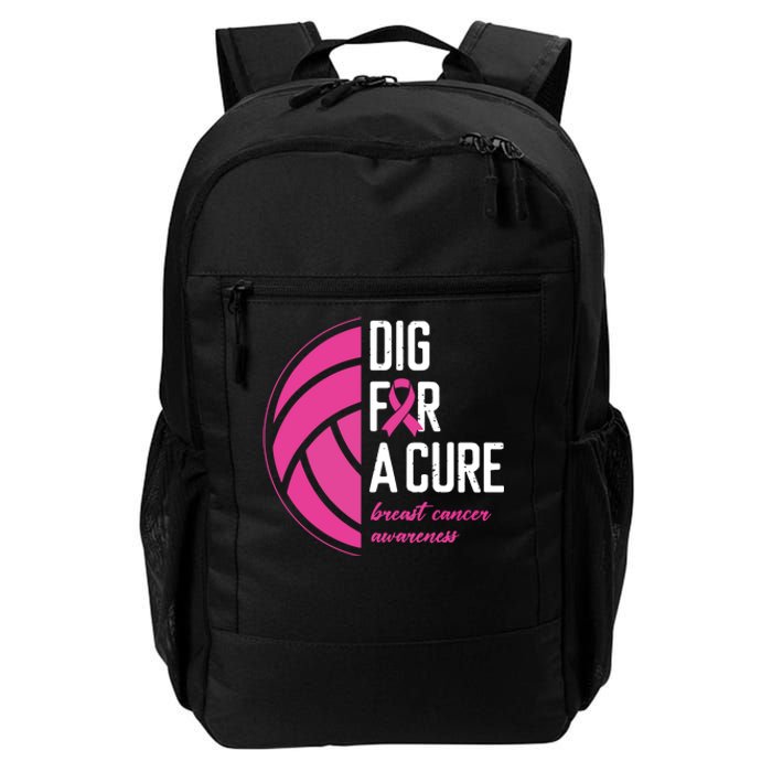 Volleyball Pink Out Dig For A Cure Breast Cancer Awareness Daily Commute Backpack