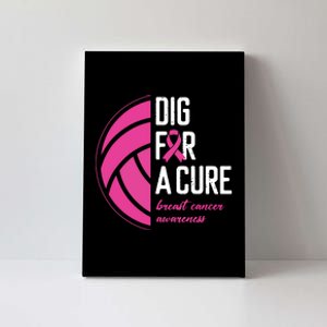 Volleyball Pink Out Dig For A Cure Breast Cancer Awareness Canvas