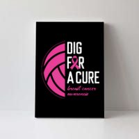 Volleyball Pink Out Dig For A Cure Breast Cancer Awareness Canvas