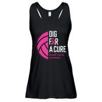 Volleyball Pink Out Dig For A Cure Breast Cancer Awareness Ladies Essential Flowy Tank