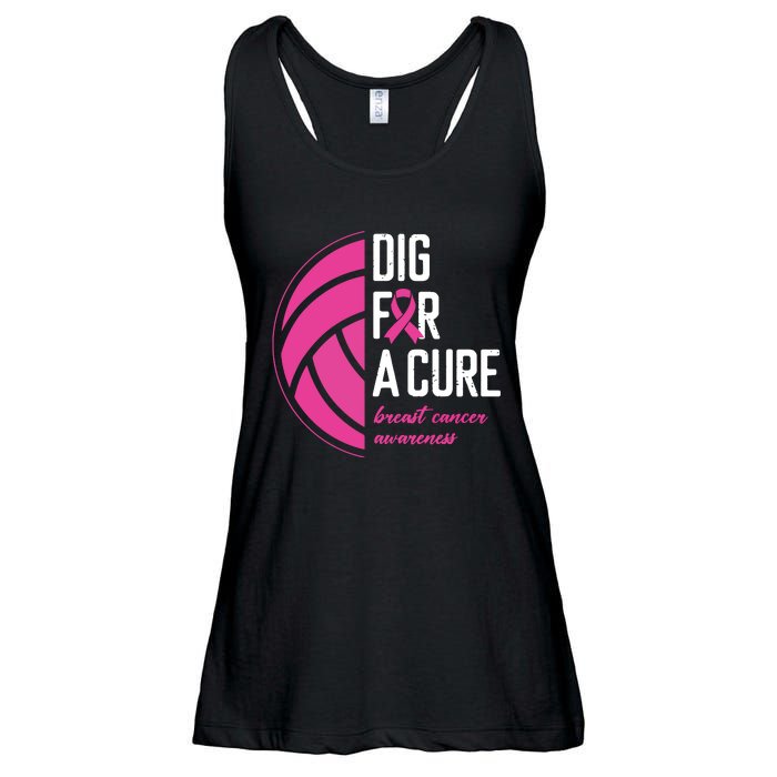 Volleyball Pink Out Dig For A Cure Breast Cancer Awareness Ladies Essential Flowy Tank