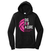 Volleyball Pink Out Dig For A Cure Breast Cancer Awareness Women's Pullover Hoodie