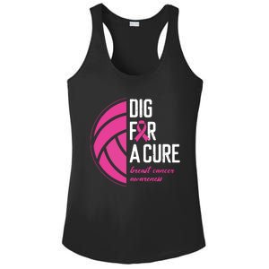 Volleyball Pink Out Dig For A Cure Breast Cancer Awareness Ladies PosiCharge Competitor Racerback Tank