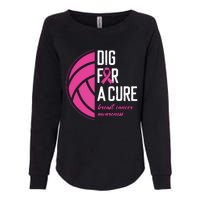 Volleyball Pink Out Dig For A Cure Breast Cancer Awareness Womens California Wash Sweatshirt