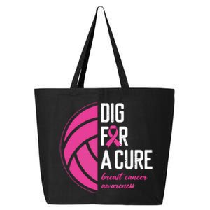 Volleyball Pink Out Dig For A Cure Breast Cancer Awareness 25L Jumbo Tote