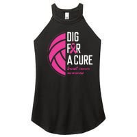 Volleyball Pink Out Dig For A Cure Breast Cancer Awareness Women's Perfect Tri Rocker Tank