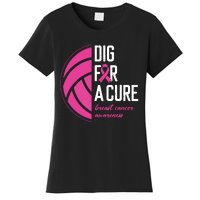 Volleyball Pink Out Dig For A Cure Breast Cancer Awareness Women's T-Shirt