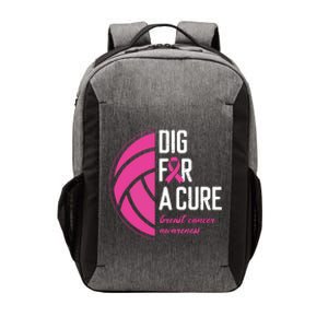 Volleyball Pink Out Dig For A Cure Breast Cancer Awareness Vector Backpack