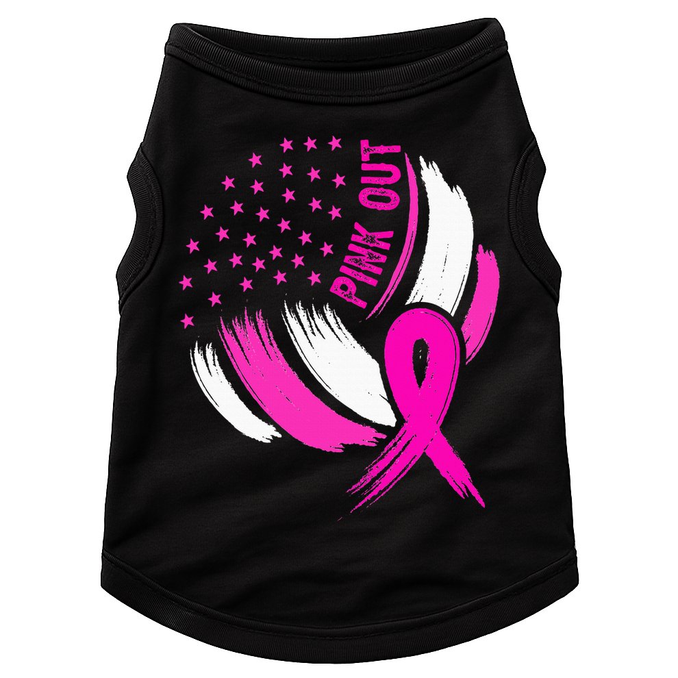 Volleyball P.I.N.K. Out Breast Cancer Awareness Ribbon Doggie Tank
