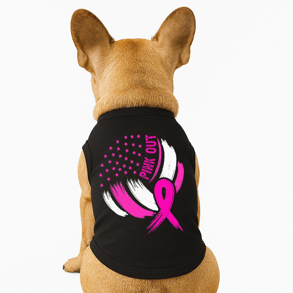 Volleyball P.I.N.K. Out Breast Cancer Awareness Ribbon Doggie Tank