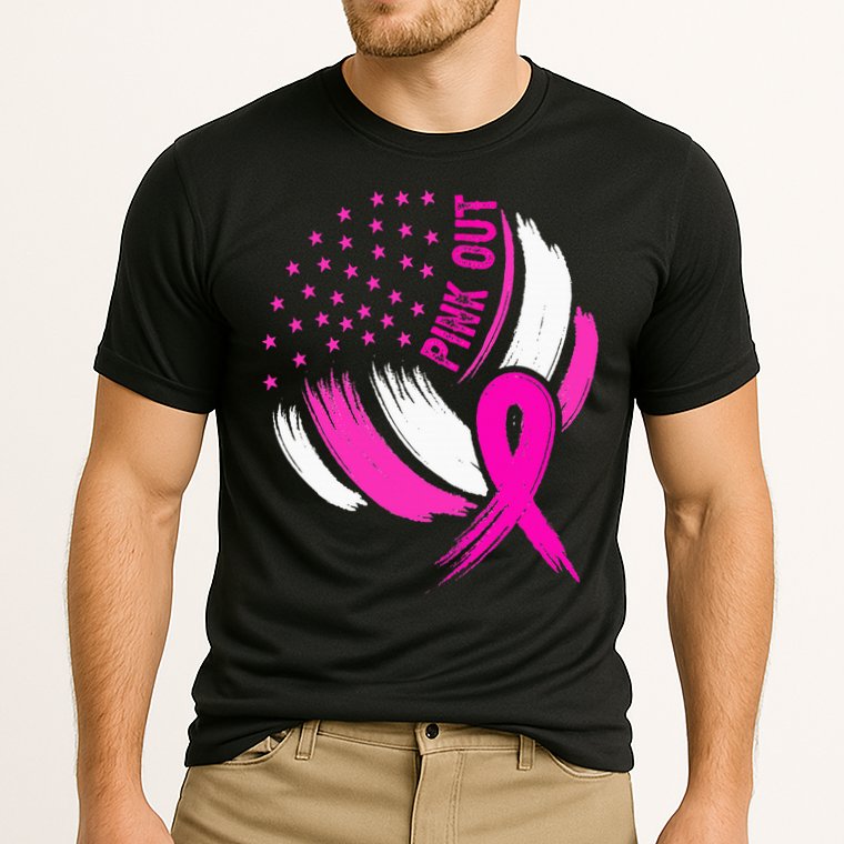 Volleyball P.I.N.K. Out Breast Cancer Awareness Ribbon Cooling Performance Crew T-Shirt
