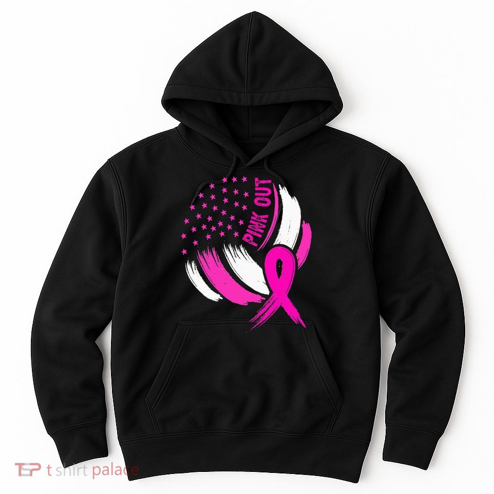 Volleyball P.I.N.K. Out Breast Cancer Awareness Ribbon Hoodie
