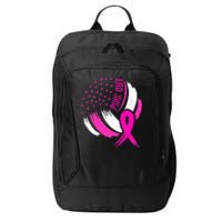 Volleyball P.I.N.K. Out Breast Cancer Awareness Ribbon City Backpack