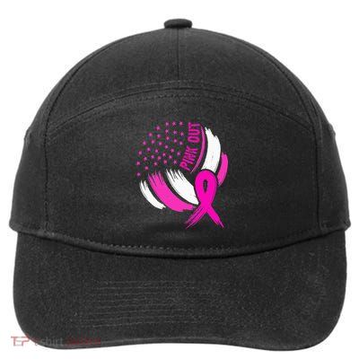 Volleyball P.I.N.K. Out Breast Cancer Awareness Ribbon 7-Panel Snapback Hat