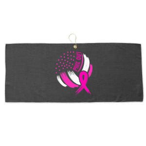 Volleyball P.I.N.K. Out Breast Cancer Awareness Ribbon Large Microfiber Waffle Golf Towel