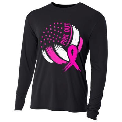 Volleyball P.I.N.K. Out Breast Cancer Awareness Ribbon Cooling Performance Long Sleeve Crew