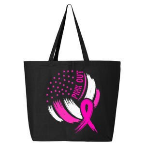 Volleyball P.I.N.K. Out Breast Cancer Awareness Ribbon 25L Jumbo Tote