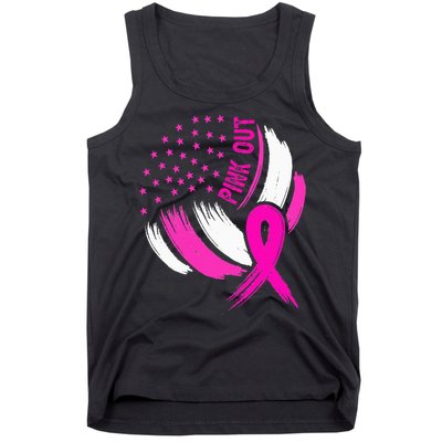 Volleyball P.I.N.K. Out Breast Cancer Awareness Ribbon Tank Top