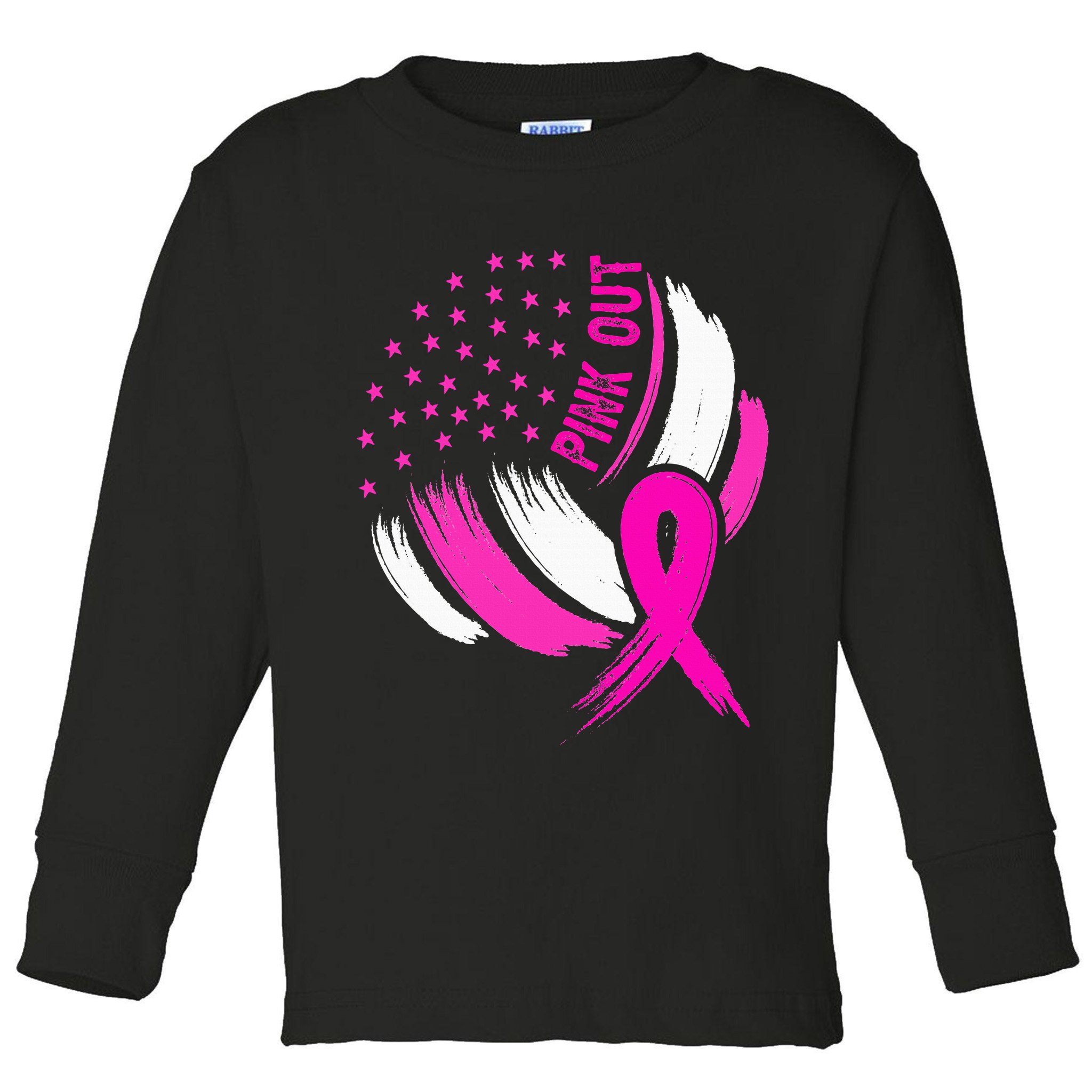 Volleyball P.I.N.K. Out Breast Cancer Awareness Ribbon Toddler Long Sleeve Shirt