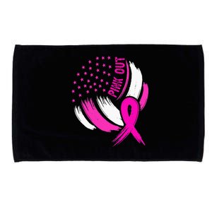 Volleyball P.I.N.K. Out Breast Cancer Awareness Ribbon Microfiber Hand Towel