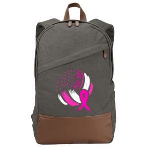 Volleyball P.I.N.K. Out Breast Cancer Awareness Ribbon Cotton Canvas Backpack