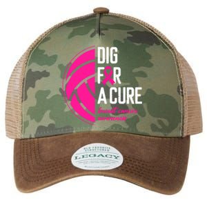 Volleyball Pink Out Dig For A Cure Breast Cancer Awareness Legacy Tie Dye Trucker Hat