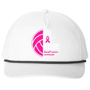 Volleyball Pink Out Dig For A Cure Breast Cancer Awareness Snapback Five-Panel Rope Hat