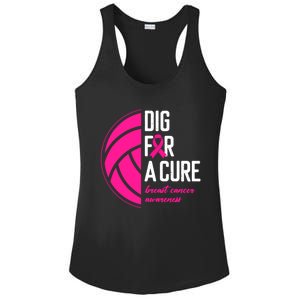 Volleyball Pink Out Dig For A Cure Breast Cancer Awareness Ladies PosiCharge Competitor Racerback Tank