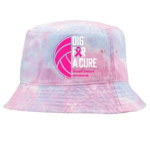 Volleyball Pink Out Dig For A Cure Breast Cancer Awareness Tie-Dyed Bucket Hat