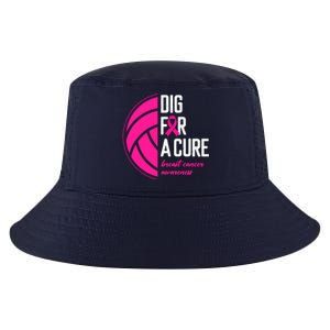 Volleyball Pink Out Dig For A Cure Breast Cancer Awareness Cool Comfort Performance Bucket Hat