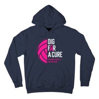 Volleyball Pink Out Dig For A Cure Breast Cancer Awareness Hoodie