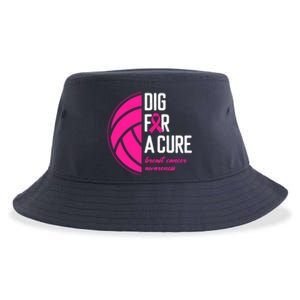 Volleyball Pink Out Dig For A Cure Breast Cancer Awareness Sustainable Bucket Hat