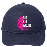 Volleyball Pink Out Dig For A Cure Breast Cancer Awareness 7-Panel Snapback Hat