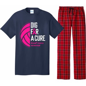 Volleyball Pink Out Dig For A Cure Breast Cancer Awareness Pajama Set