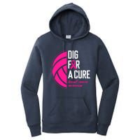 Volleyball Pink Out Dig For A Cure Breast Cancer Awareness Women's Pullover Hoodie