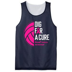 Volleyball Pink Out Dig For A Cure Breast Cancer Awareness Mesh Reversible Basketball Jersey Tank