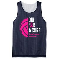 Volleyball Pink Out Dig For A Cure Breast Cancer Awareness Mesh Reversible Basketball Jersey Tank