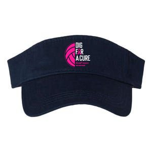 Volleyball Pink Out Dig For A Cure Breast Cancer Awareness Valucap Bio-Washed Visor