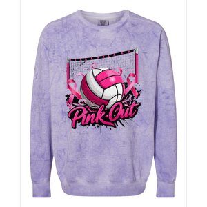 Volleyball P.Ink Out Breast Cancer Awareness Gift Colorblast Crewneck Sweatshirt