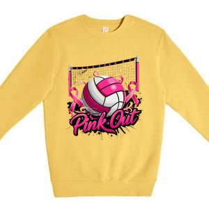 Volleyball P.Ink Out Breast Cancer Awareness Gift Premium Crewneck Sweatshirt