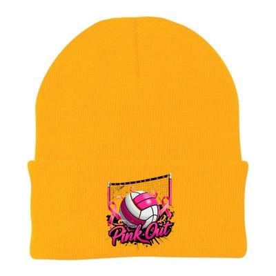 Volleyball P.Ink Out Breast Cancer Awareness Gift Knit Cap Winter Beanie