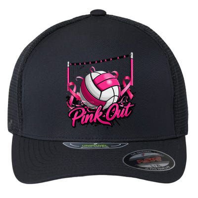 Volleyball P.Ink Out Breast Cancer Awareness Gift Flexfit Unipanel Trucker Cap