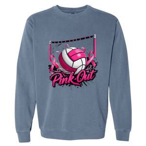 Volleyball P.Ink Out Breast Cancer Awareness Gift Garment-Dyed Sweatshirt