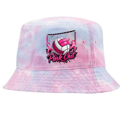 Volleyball P.Ink Out Breast Cancer Awareness Gift Tie-Dyed Bucket Hat