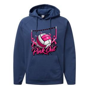 Volleyball P.Ink Out Breast Cancer Awareness Gift Performance Fleece Hoodie