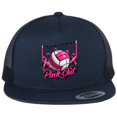 Volleyball P.Ink Out Breast Cancer Awareness Gift Flat Bill Trucker Hat