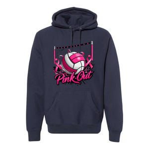 Volleyball P.Ink Out Breast Cancer Awareness Gift Premium Hoodie