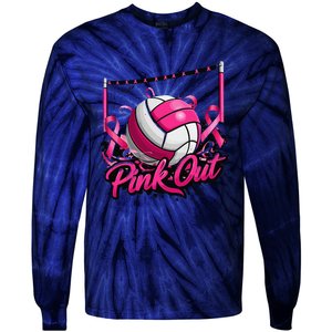 Volleyball P.Ink Out Breast Cancer Awareness Gift Tie-Dye Long Sleeve Shirt