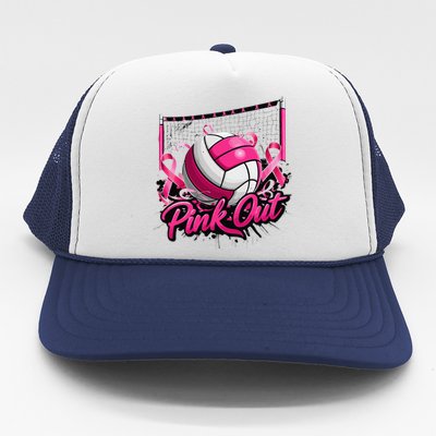 Volleyball P.Ink Out Breast Cancer Awareness Gift Trucker Hat