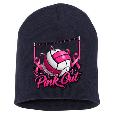 Volleyball P.Ink Out Breast Cancer Awareness Gift Short Acrylic Beanie